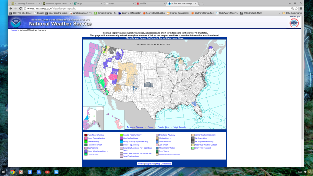 California flood risk map 2014 Dec 12 showing loads of rain and flooding.